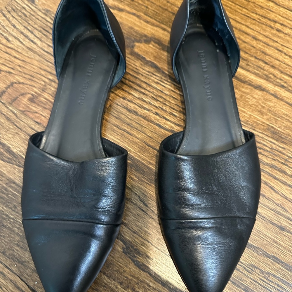 Jenni Kayne d’Orsay black calfskin leather flats Made in Italy